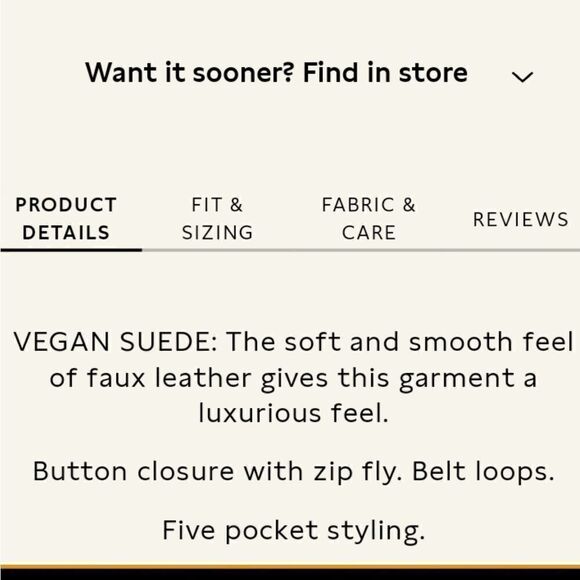 Banana Republic Vegan Suede High Rise Skinny Pants Sz 26/2 NWT - Picture 14 of 16